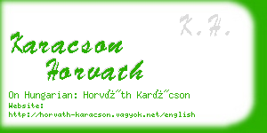 karacson horvath business card